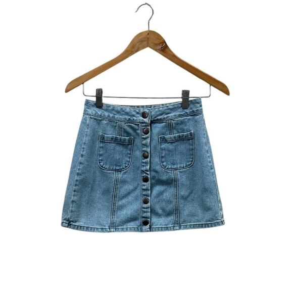 Brandy Melville Denim Jean Mini Skirt one size - Picture 2 of 8